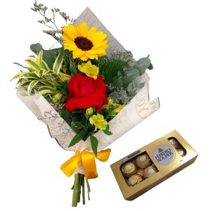 Bouquet Vida e amor + Ferrero 8 Unidades