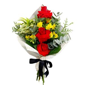 Bouquet Espalmado Love 3 Rosas Colombianas