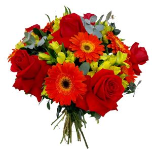 Bouquet de Rosas Colombianas com Gerberas