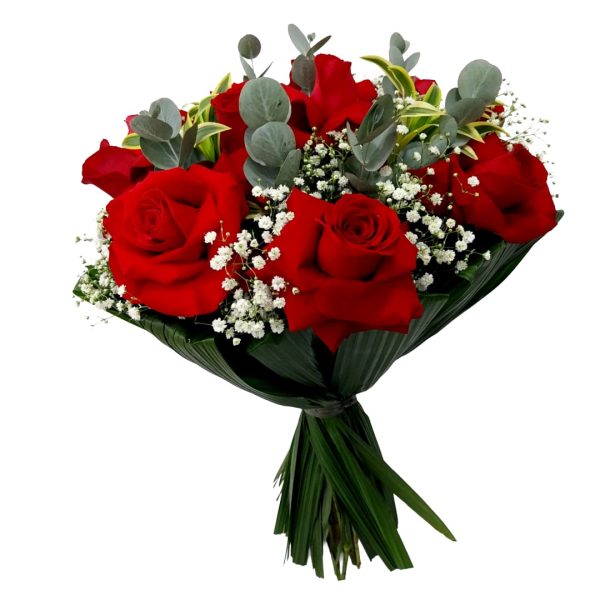 Bouquet com 6 Rosas Colombianas Vermelhas