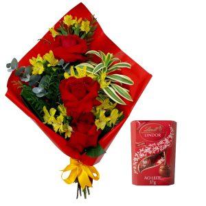 Bouquet Espalmado Love 3 Rosas Colombianas
