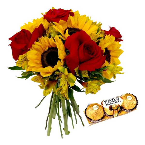Bouquet  5 Girassois 4 Rosas + Ferreiro