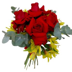 Bouquet 4 Rosas Colombianas com astromélia ( Promoção )