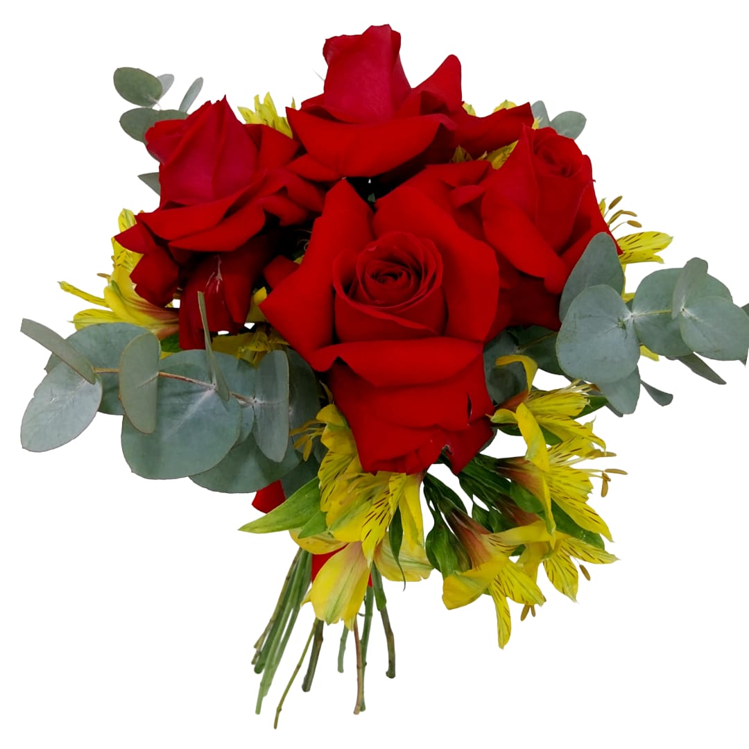 Bouquet 4 Rosas Colombianas com astromélia ( Promoção )