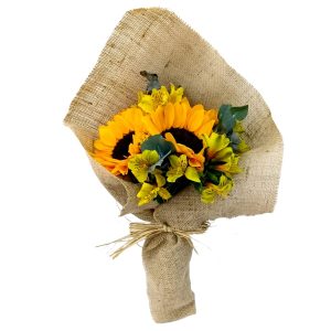 Bouquet de girassol na Juta Crua