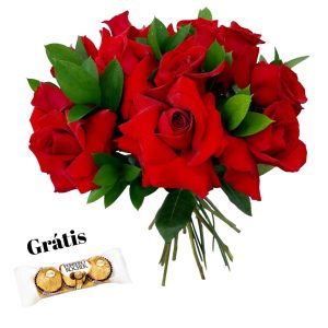 Bouquet 12 Rosas Colombianas Trabalhadas