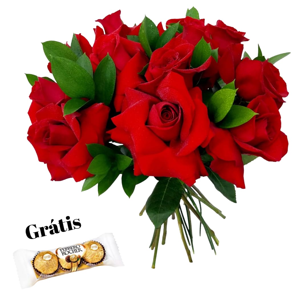 Bouquet 12 Rosas Colombianas Trabalhadas