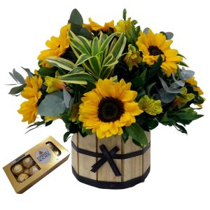 Cesta de Redonda de Girassol