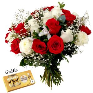 Bouquet alma gêmea Tradicional com 30 Rosas Colombianas