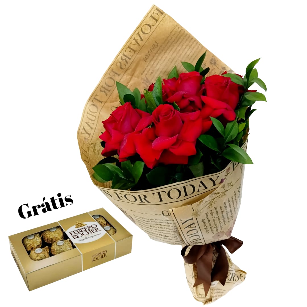 Bouquet com 12 Rosas Colombianas