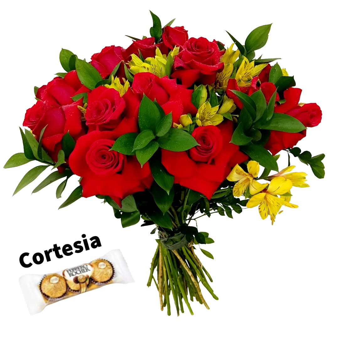 Bouquet com 24 Rosas Colombianas ( Promoção )