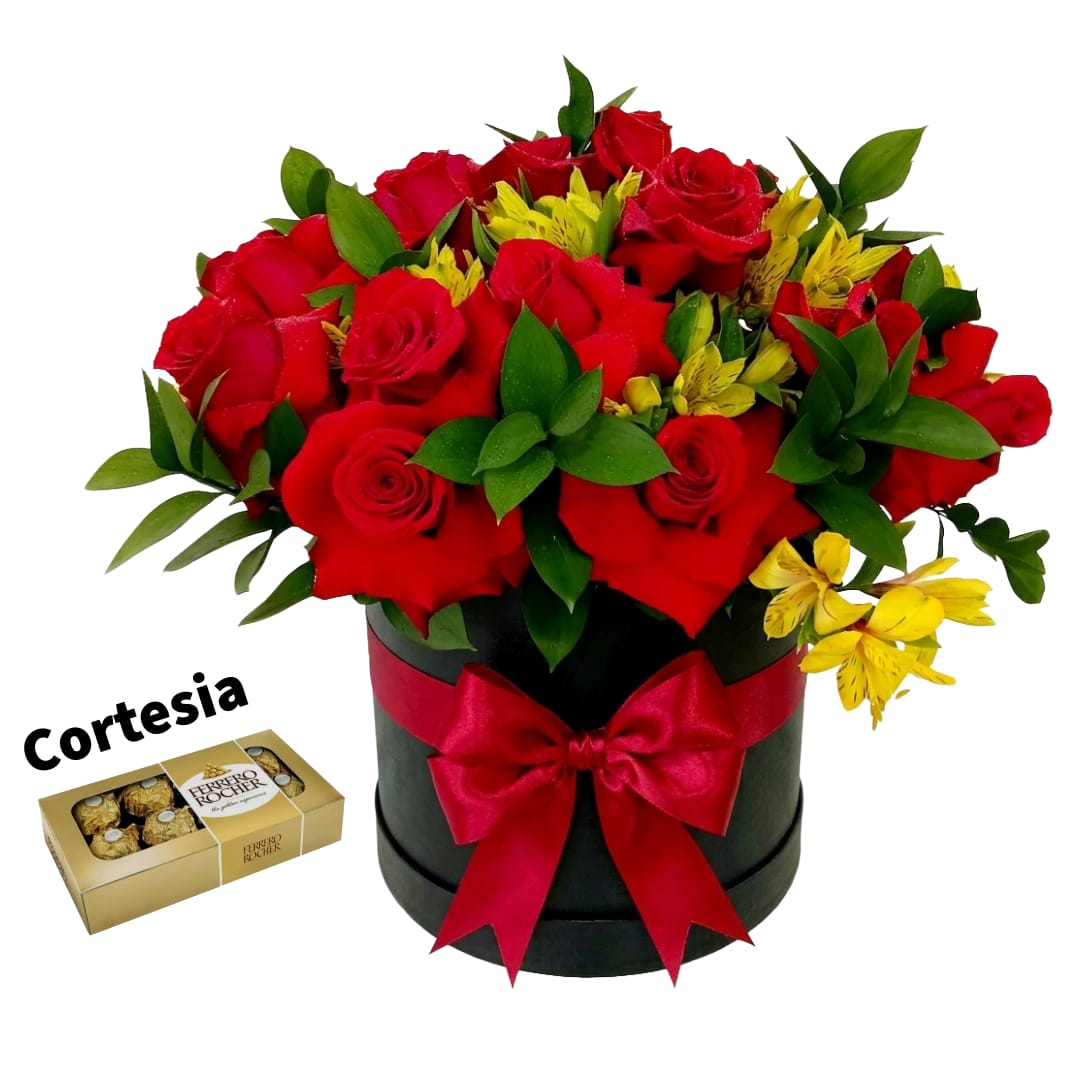 Caixa Box Luxo com 24 Rosas Colombianas